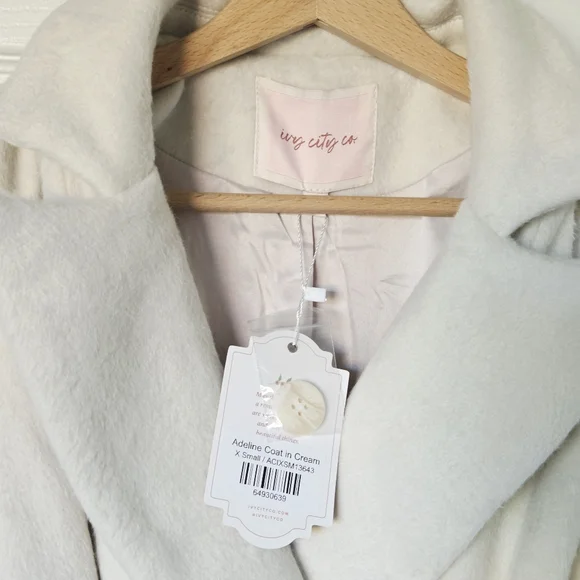🏷NWT Ivy City Adeline Woman's Coat Wool Blend Cream - Picture 5 of 7